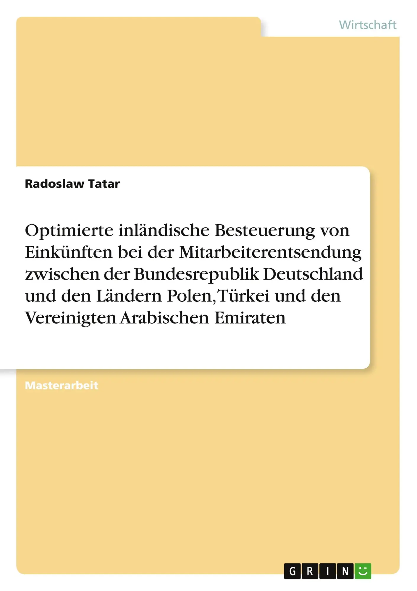 Cover: 9783668465572 | Optimierte inländische Besteuerung von Einkünften bei der...