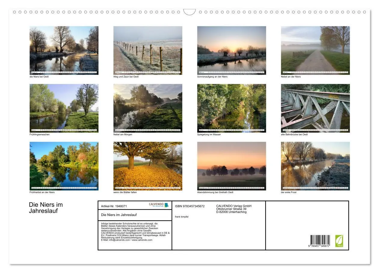 Bild: 9783457345672 | Die Niers im Jahreslauf (Wandkalender 2026 DIN A2 quer), CALVENDO...