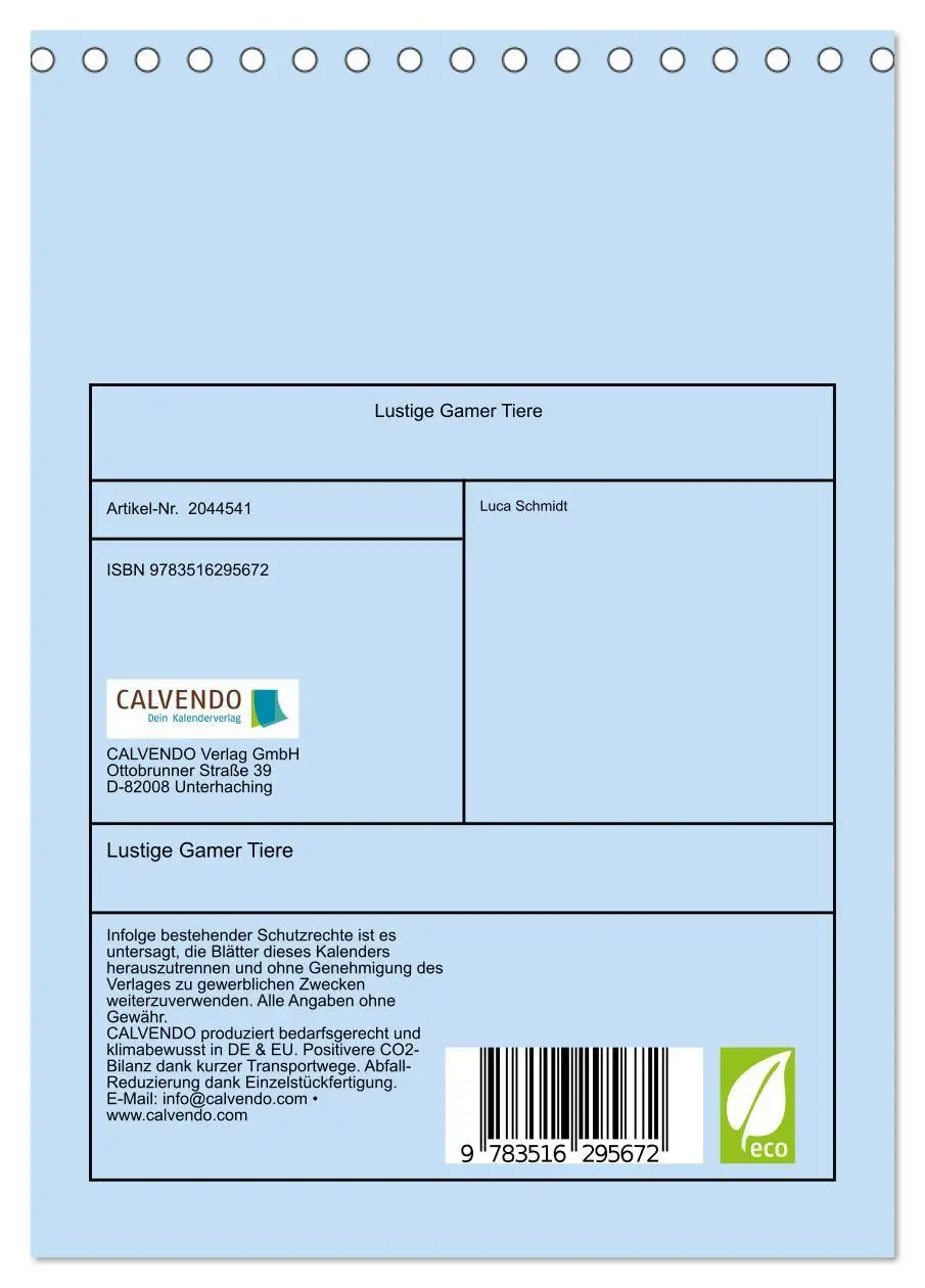Bild: 9783516295672 | Lustige Gamer Tiere (Tischkalender 2026 DIN A5 hoch), CALVENDO...