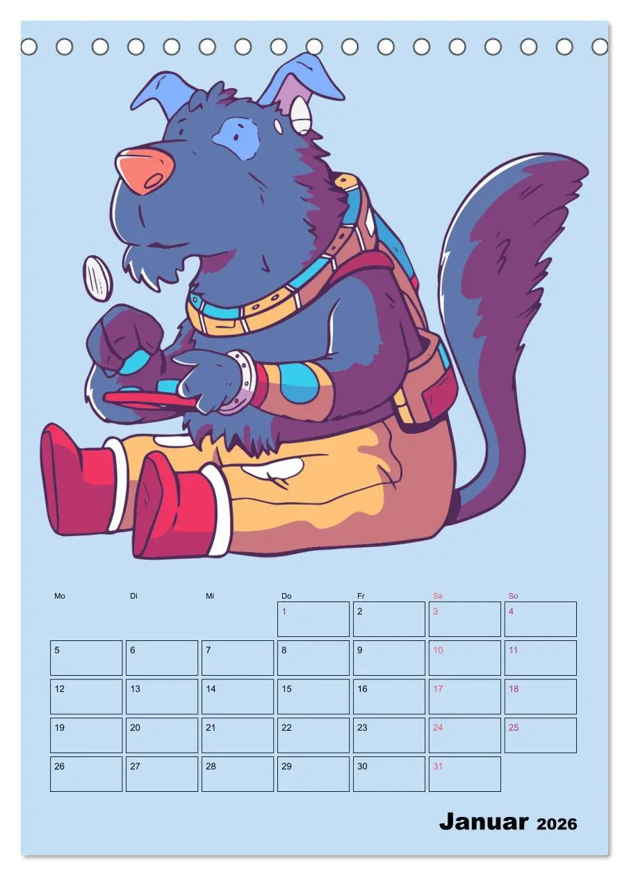 Bild: 9783516295672 | Lustige Gamer Tiere (Tischkalender 2026 DIN A5 hoch), CALVENDO...