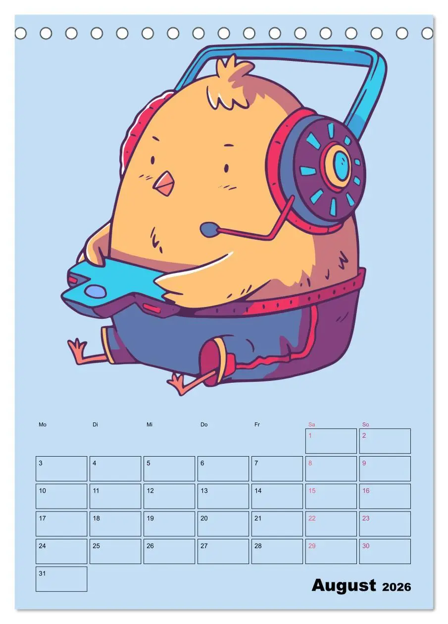 Bild: 9783516295672 | Lustige Gamer Tiere (Tischkalender 2026 DIN A5 hoch), CALVENDO...