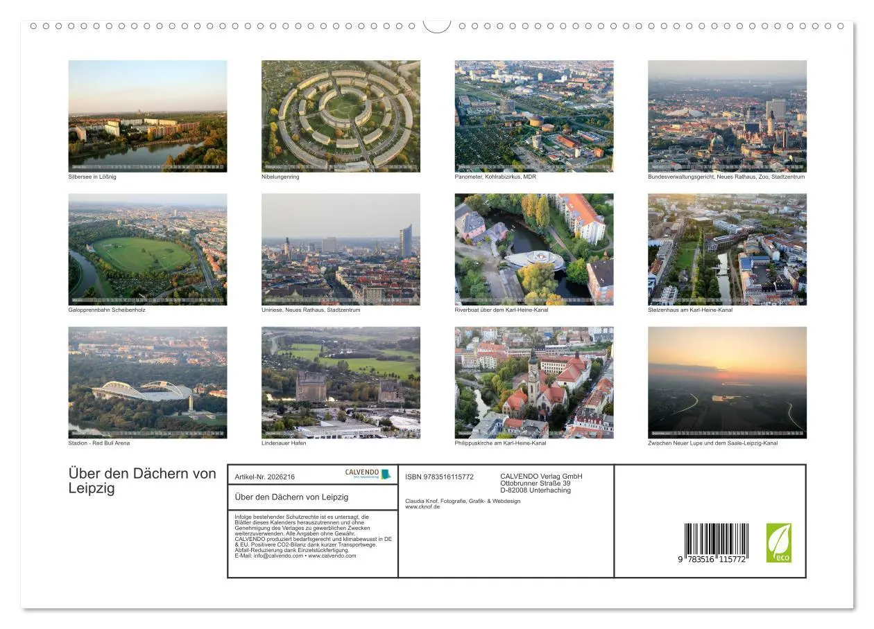 Bild: 9783516115772 | Über den Dächern von Leipzig (hochwertiger Premium Wandkalender...