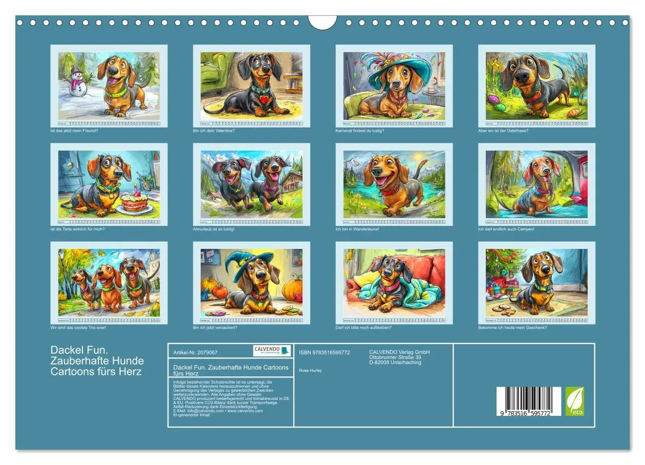 Bild: 9783516595772 | Dackel Fun. Zauberhafte Hunde Cartoons fürs Herz (Wandkalender 2026...