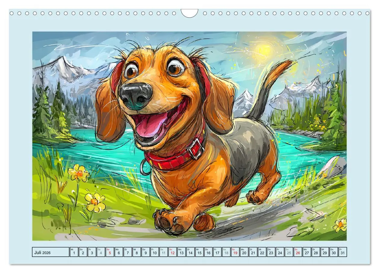 Bild: 9783516595772 | Dackel Fun. Zauberhafte Hunde Cartoons fürs Herz (Wandkalender 2026...