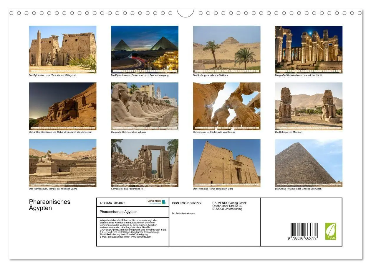 Bild: 9783516665772 | Pharaonisches Ägypten (Wandkalender 2026 DIN A3 quer), CALVENDO...