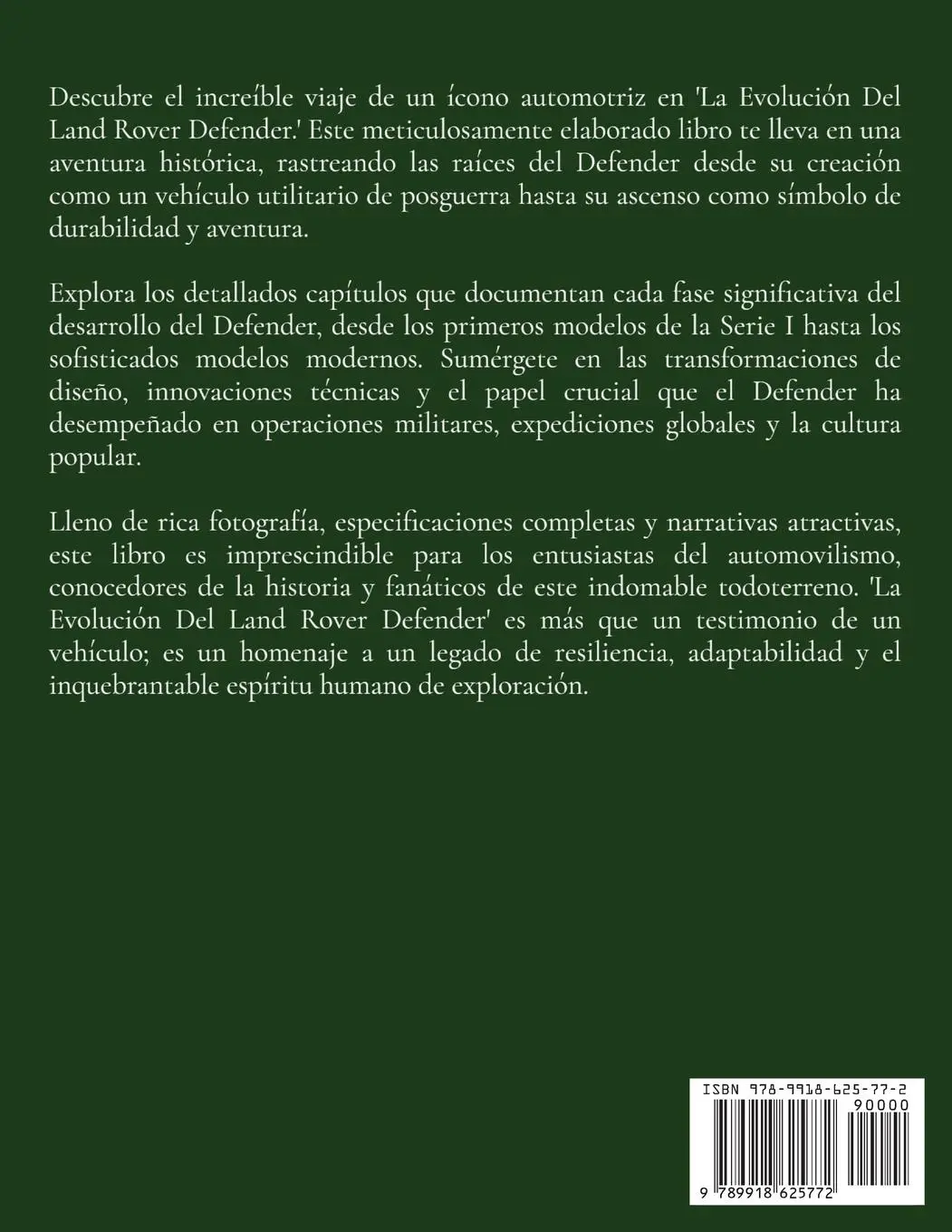 Rückseite: 9789918625772 | La Evolución Del Land Rover Defender | Etienne Psaila | Taschenbuch