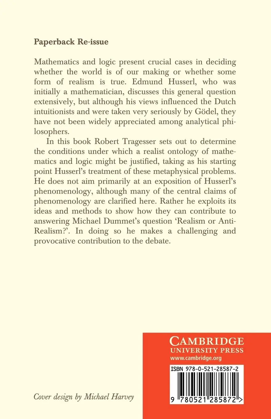 Rückseite: 9780521285872 | Husserl and Realism in Logic and Mathematics | Robert S. Tragesser