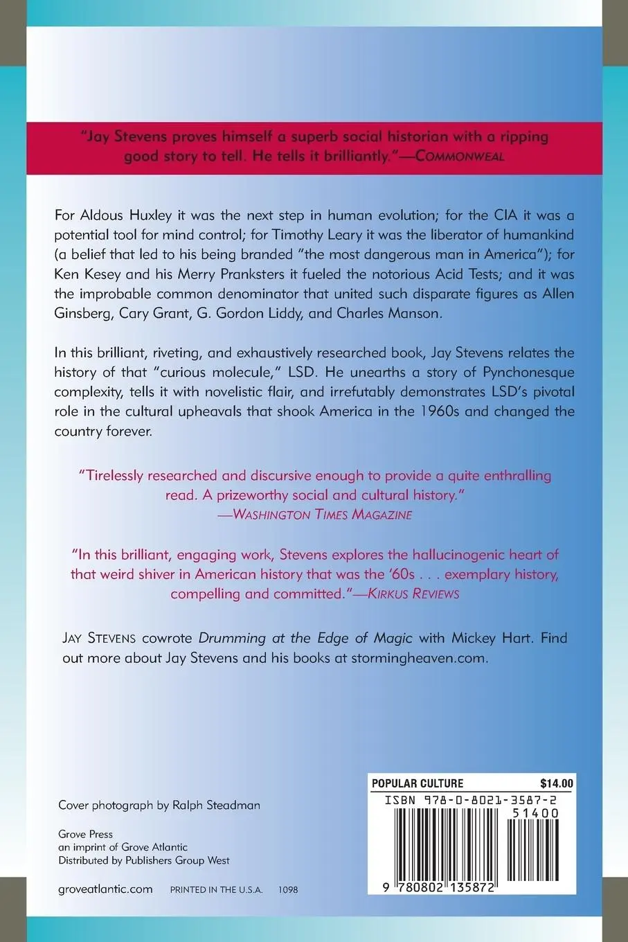 Rückseite: 9780802135872 | Storming Heaven | LSD and the American Dream | Jay Stevens | Buch