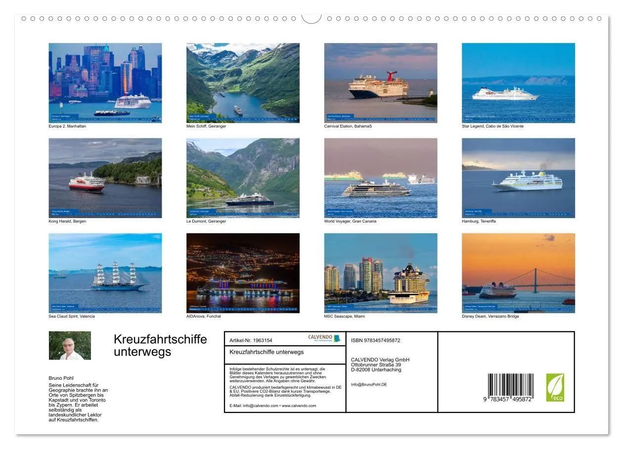 Bild: 9783457495872 | Kreuzfahrtschiffe unterwegs (hochwertiger Premium Wandkalender 2026...