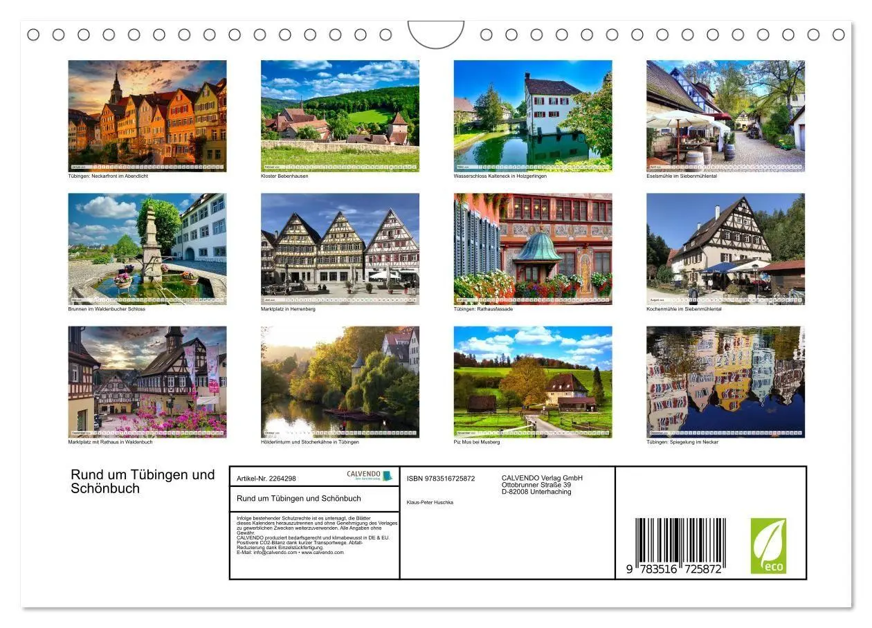 Bild: 9783516725872 | Rund um Tübingen und Schönbuch (Wandkalender 2026 DIN A4 quer),...