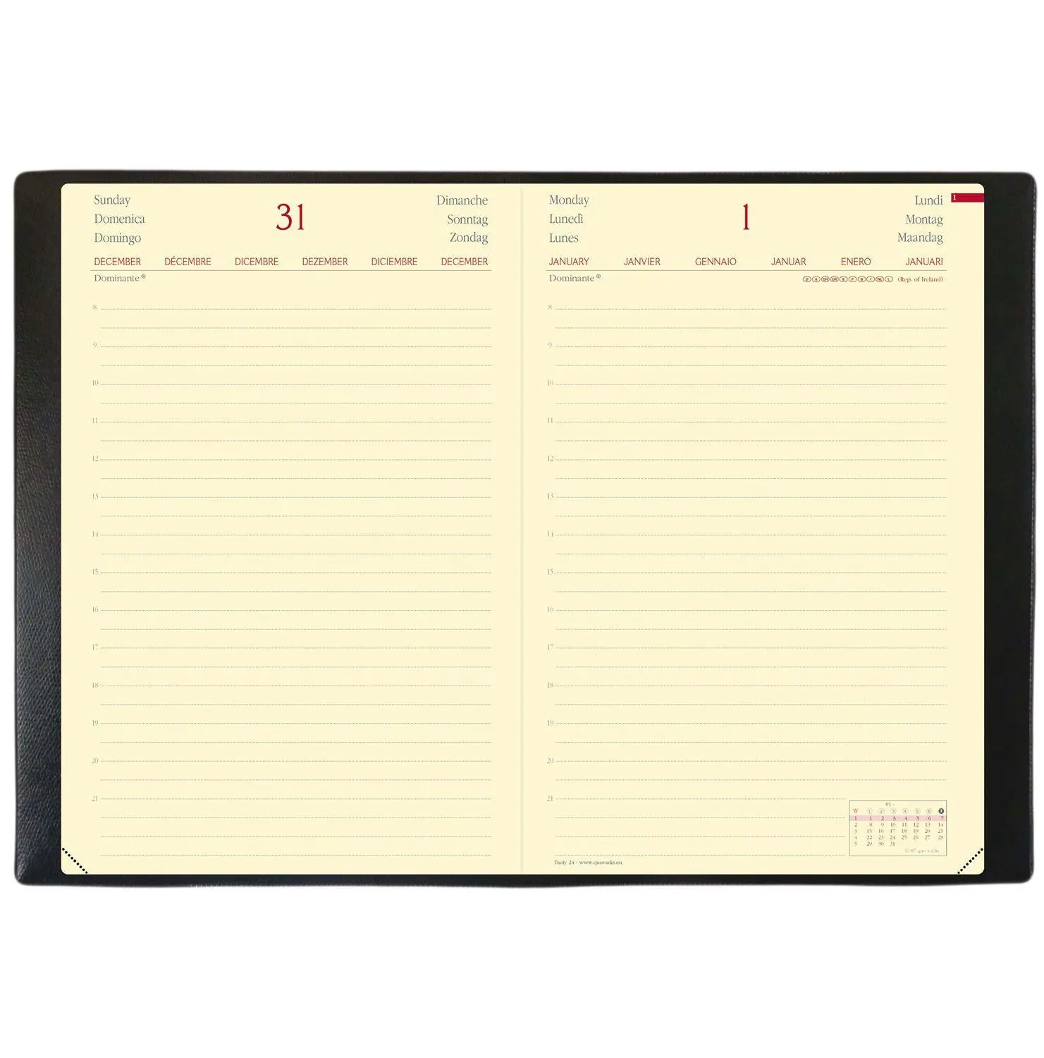 Bild: 3371010465972 | Daily 24 Brand Lavendelblau 2026 | Kalender im Schreibtischformat
