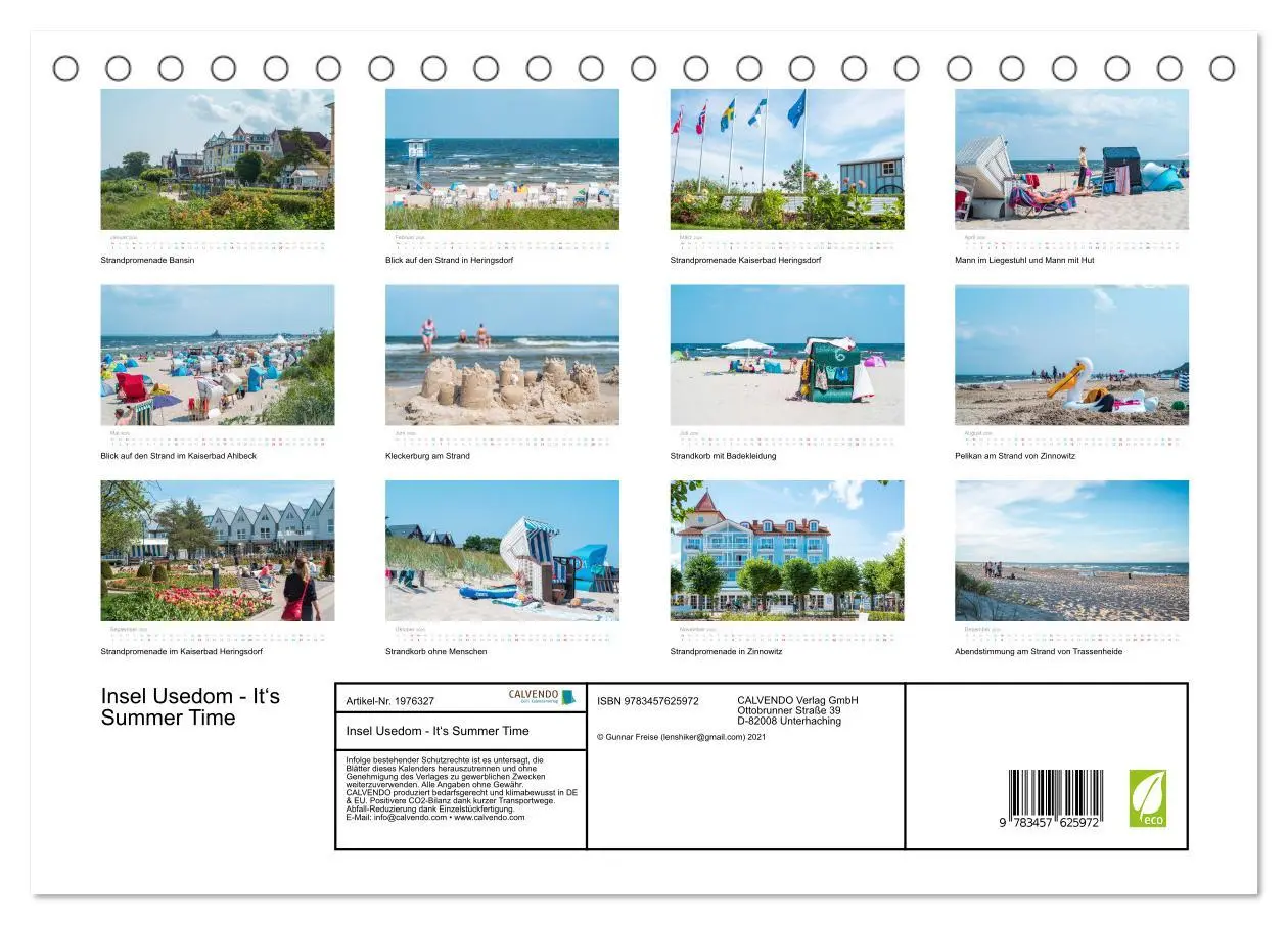 Bild: 9783457625972 | Insel Usedom - It's Summer Time (Tischkalender 2026 DIN A5 quer),...