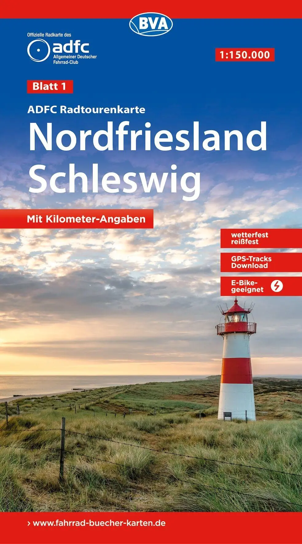 Cover: 9783991545972 | BVA ADFC Radtourenkarte Nordfriesland, Schleswig 1:150.000 | Deutsch