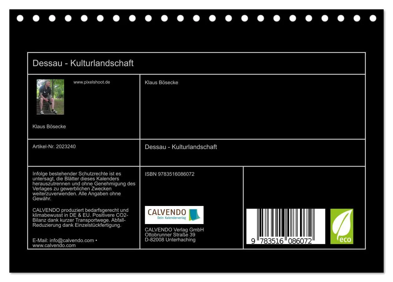 Bild: 9783516086072 | Dessau - Kulturlandschaft (Tischkalender 2026 DIN A5 quer),...
