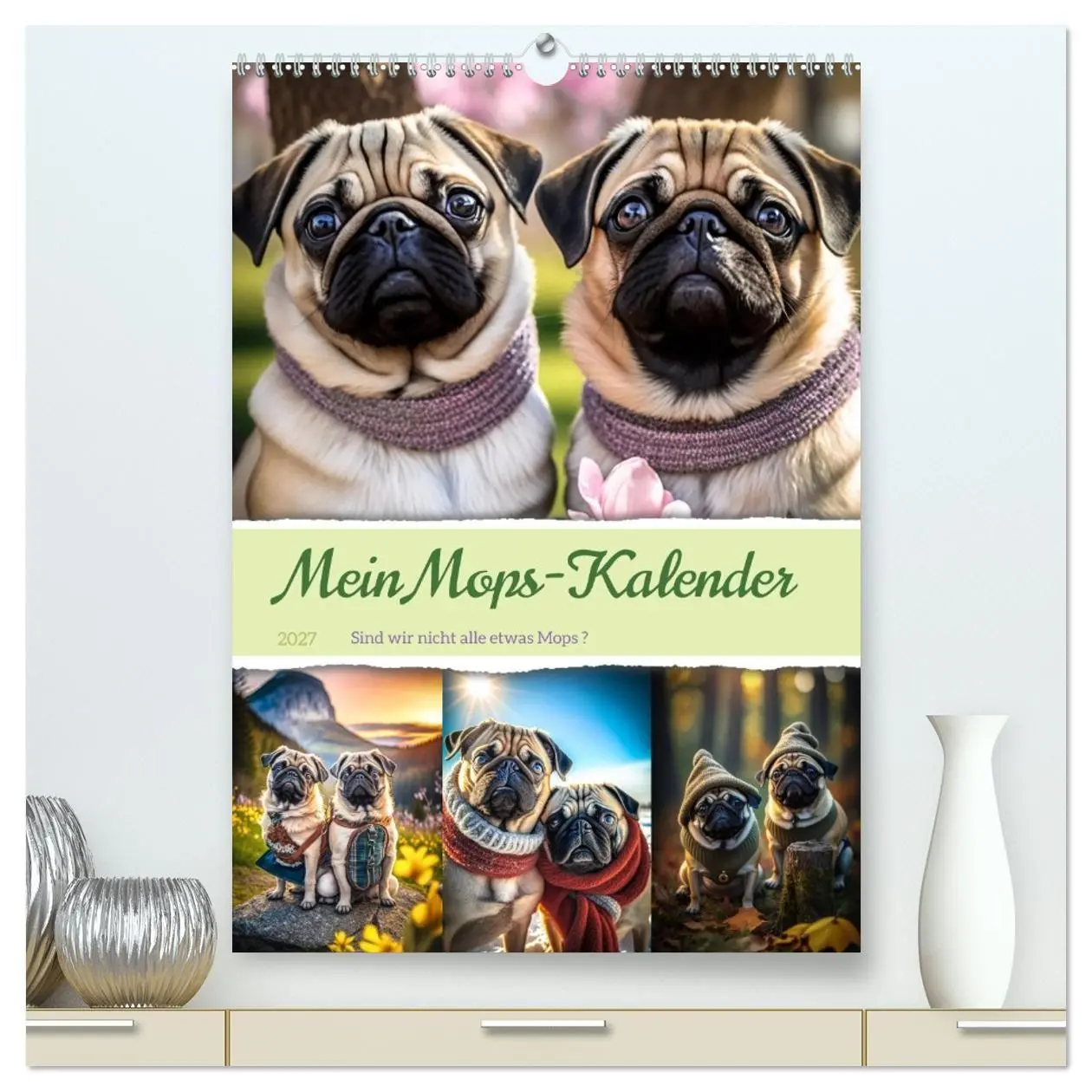 Cover: 9783569316072 | Mein Mops-Kalender (hochwertiger Premium Wandkalender 2027 DIN A2...