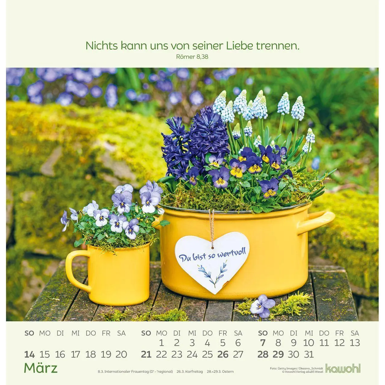 Bild: 9783754826072 | Blumengrüße 2027 | Kalender mit Bibelworten und Blumenbildern | 14 S.