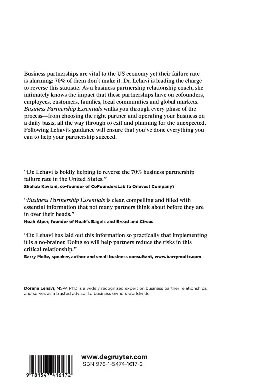 Rückseite: 9781547416172 | Business Partnership Essentials | Dorene Lehavi | Taschenbuch | XXVIII