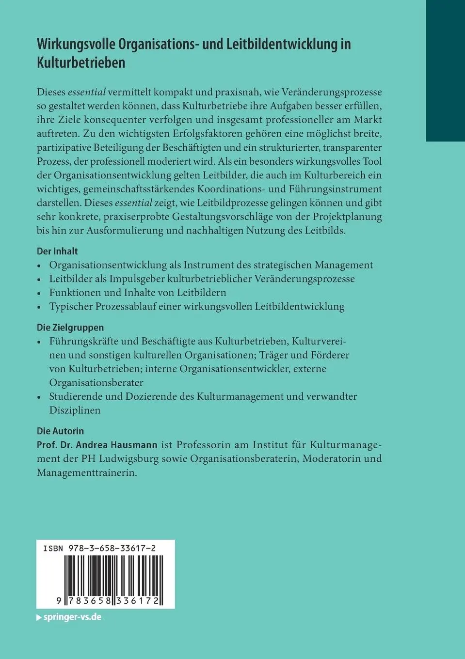 Rückseite: 9783658336172 | Wirkungsvolle Organisations- und Leitbildentwicklung in...