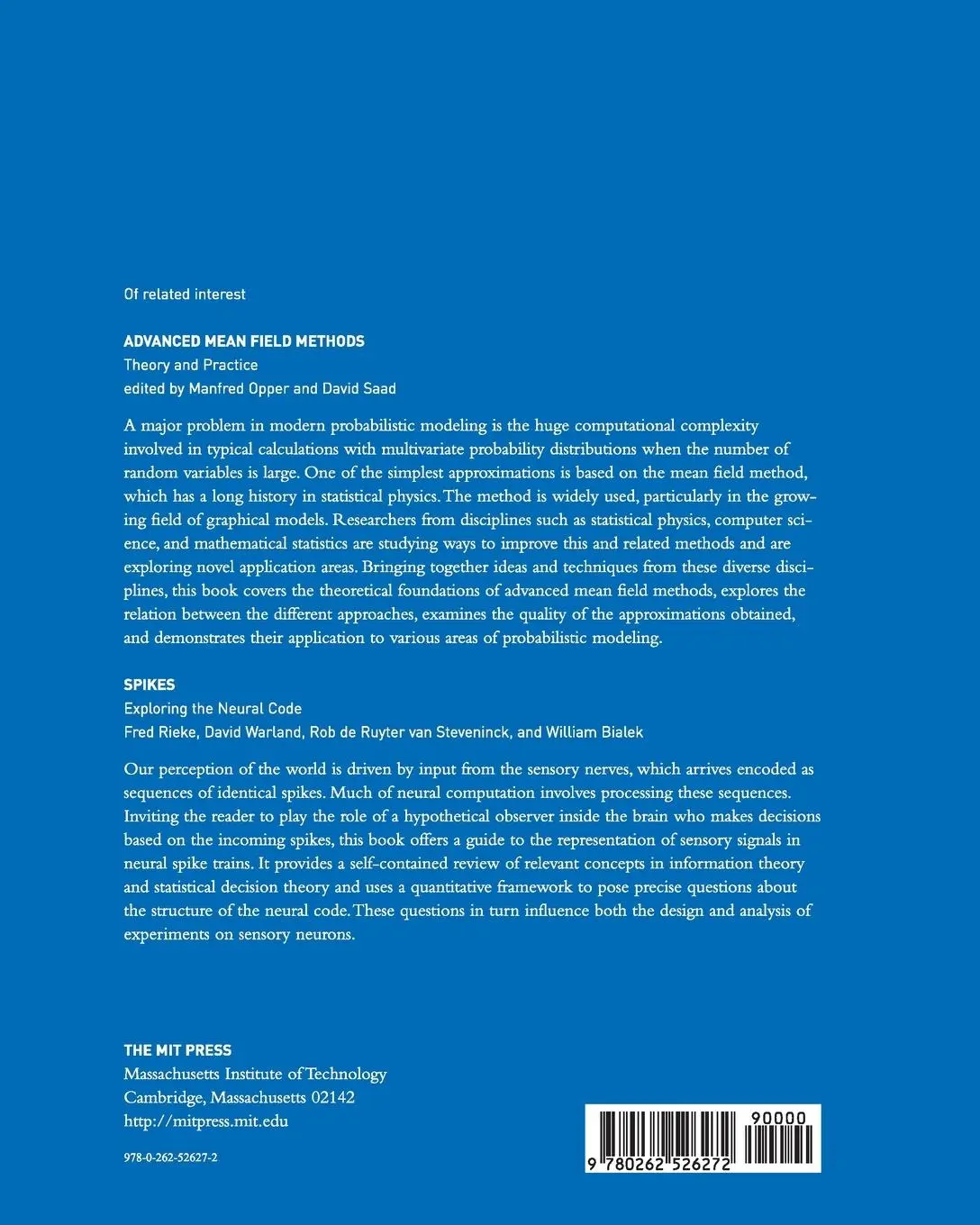Rückseite: 9780262526272 | Probabilistic Models of the Brain | Perception and Neural Function