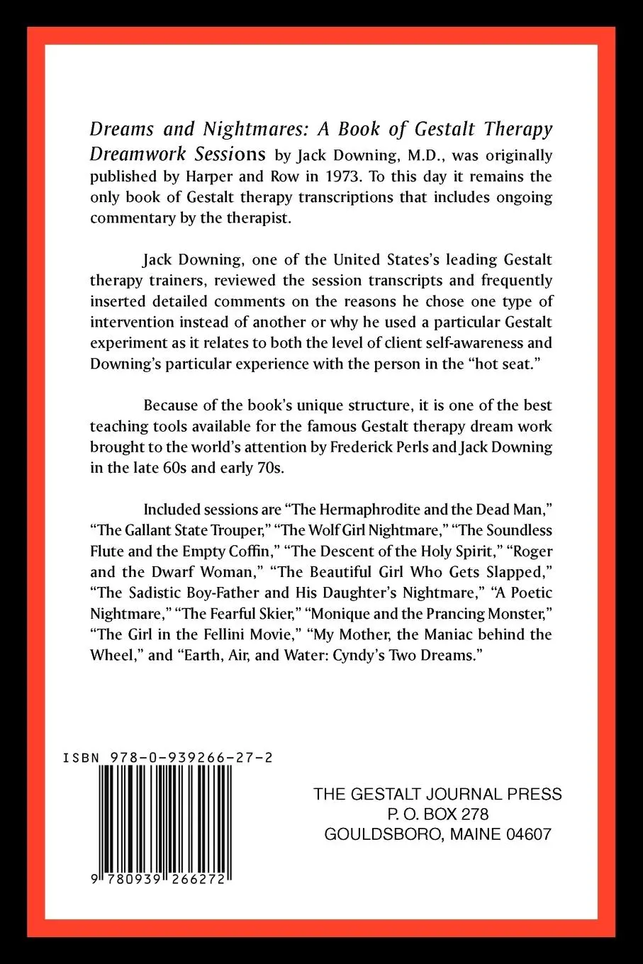 Rückseite: 9780939266272 | Dreams and Nightmares: A Book of Gestalt Therapy Sessions | Buch