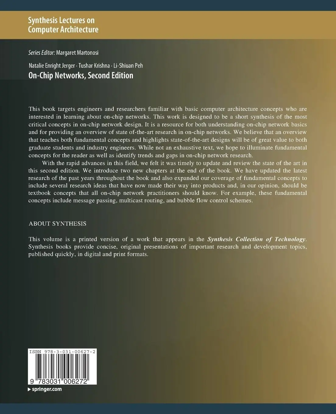 Rückseite: 9783031006272 | On-Chip Networks, Second Edition | Natalie Enright Jerger (u. a.) | xx