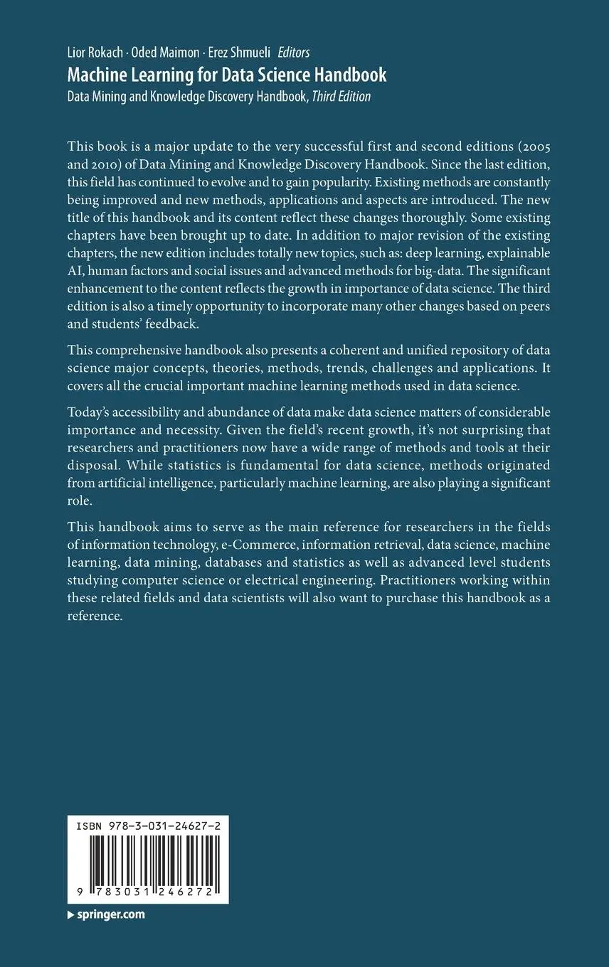 Rückseite: 9783031246272 | Machine Learning for Data Science Handbook | Lior Rokach (u. a.) | vii