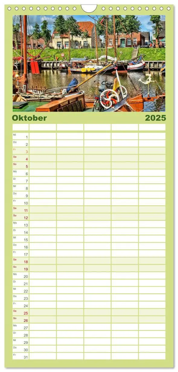 Bild: 9783457116272 | Familienplaner 2025 - Ostfriesland - Museumshafen Carolinensiel mit...
