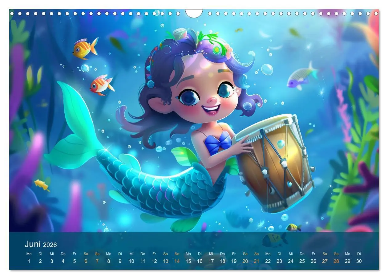 Bild: 9783457426272 | Kleine Meerjungfrauen (Wandkalender 2026 DIN A3 quer), CALVENDO...