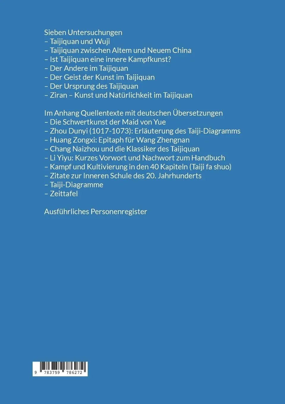 Rückseite: 9783759786272 | Geschichte und Philosophie des Taijiquan | Christian Unverzagt | Buch