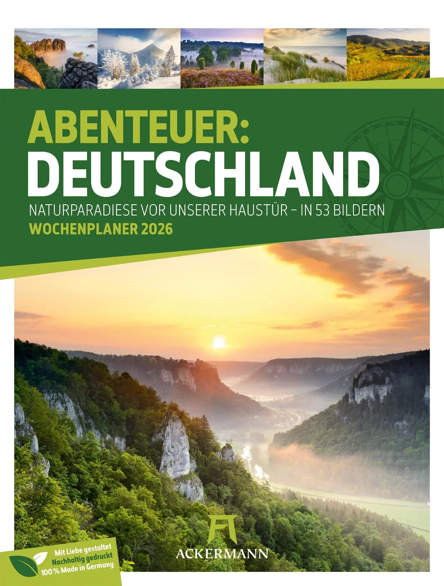 Cover: 9783838436272 | Abenteuer Deutschland - Naturparadiese Wochenplaner Kalender 2026