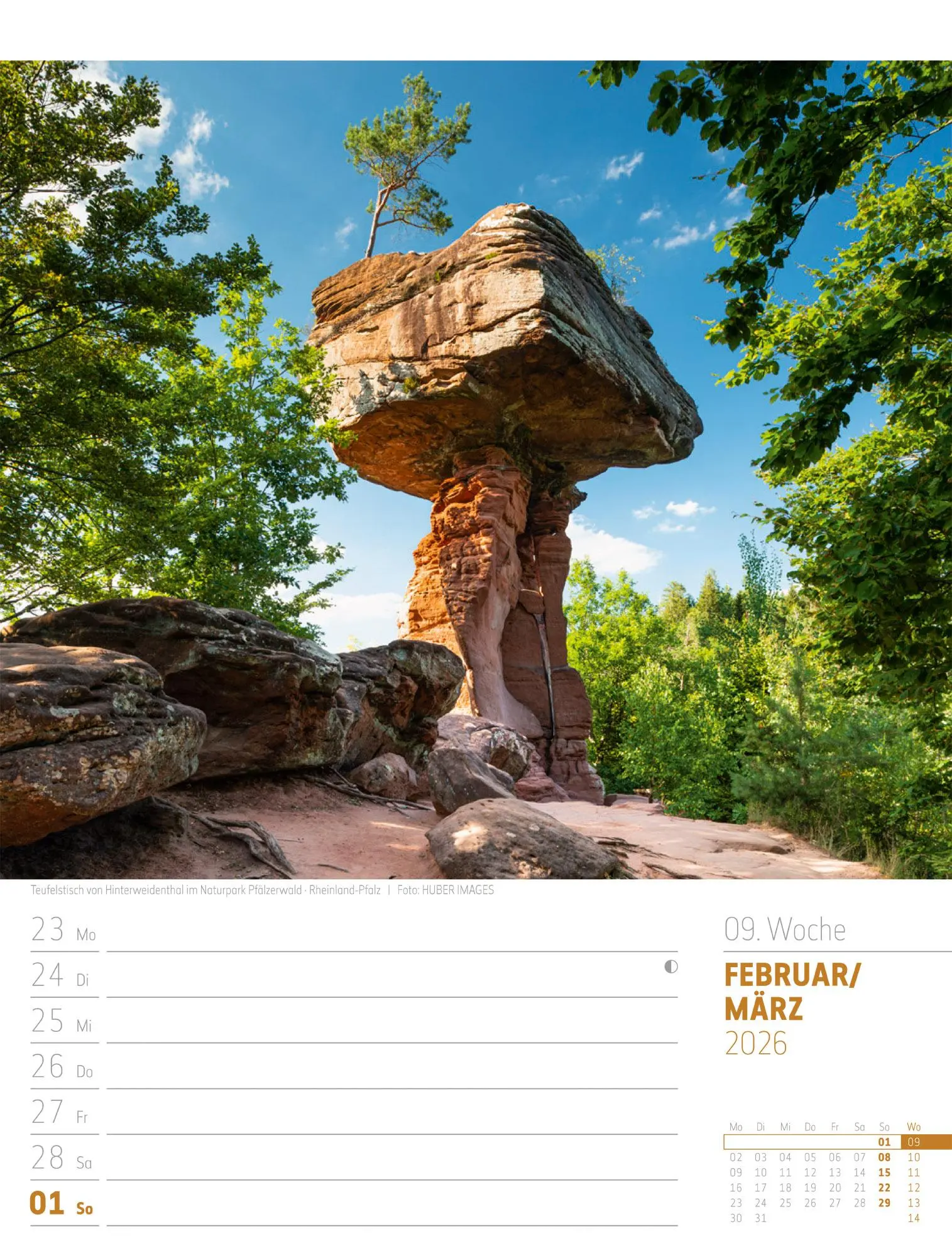 Bild: 9783838436272 | Abenteuer Deutschland - Naturparadiese Wochenplaner Kalender 2026