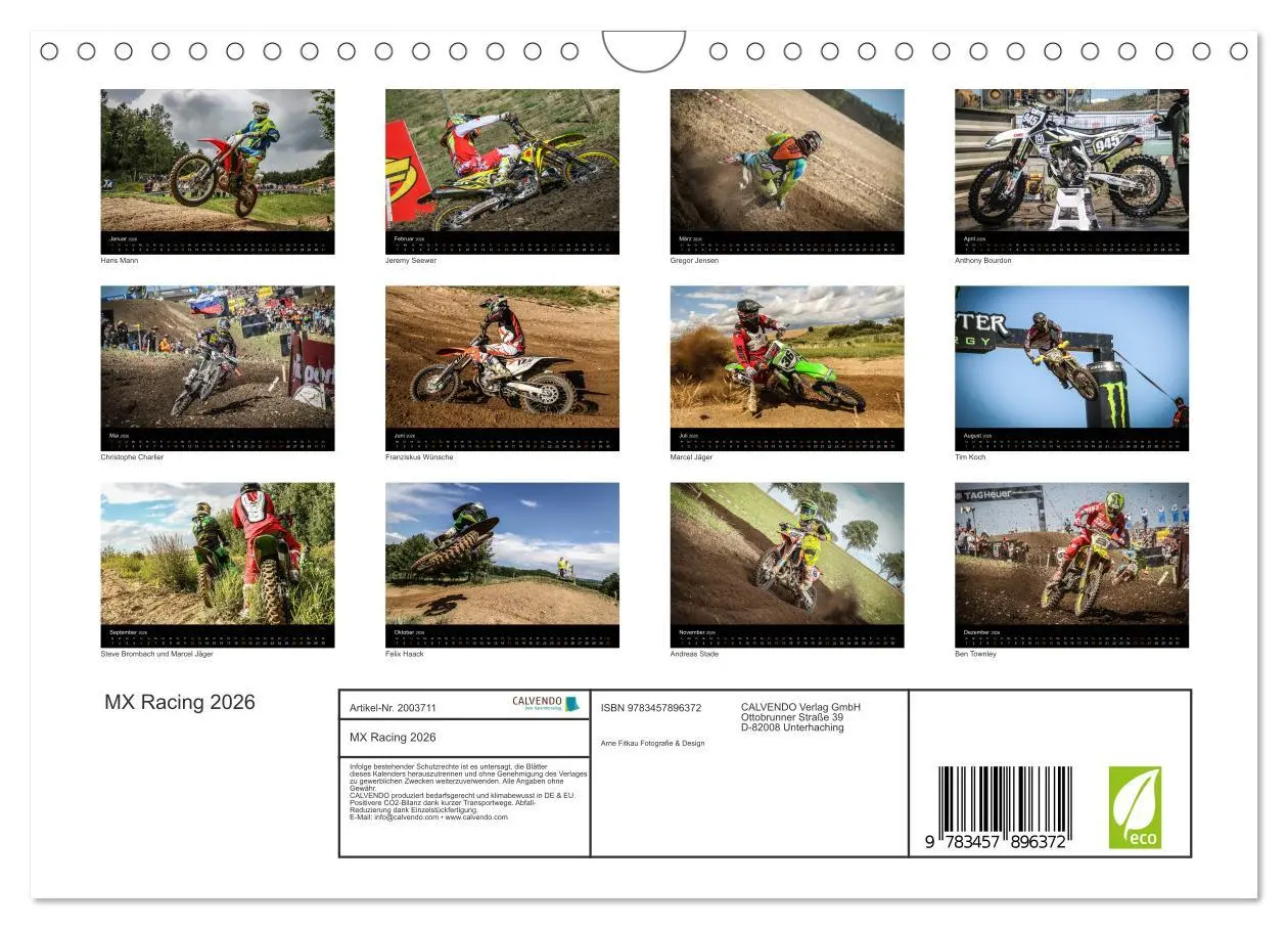 Bild: 9783457896372 | MX Racing 2026 (Wandkalender 2026 DIN A4 quer), CALVENDO...