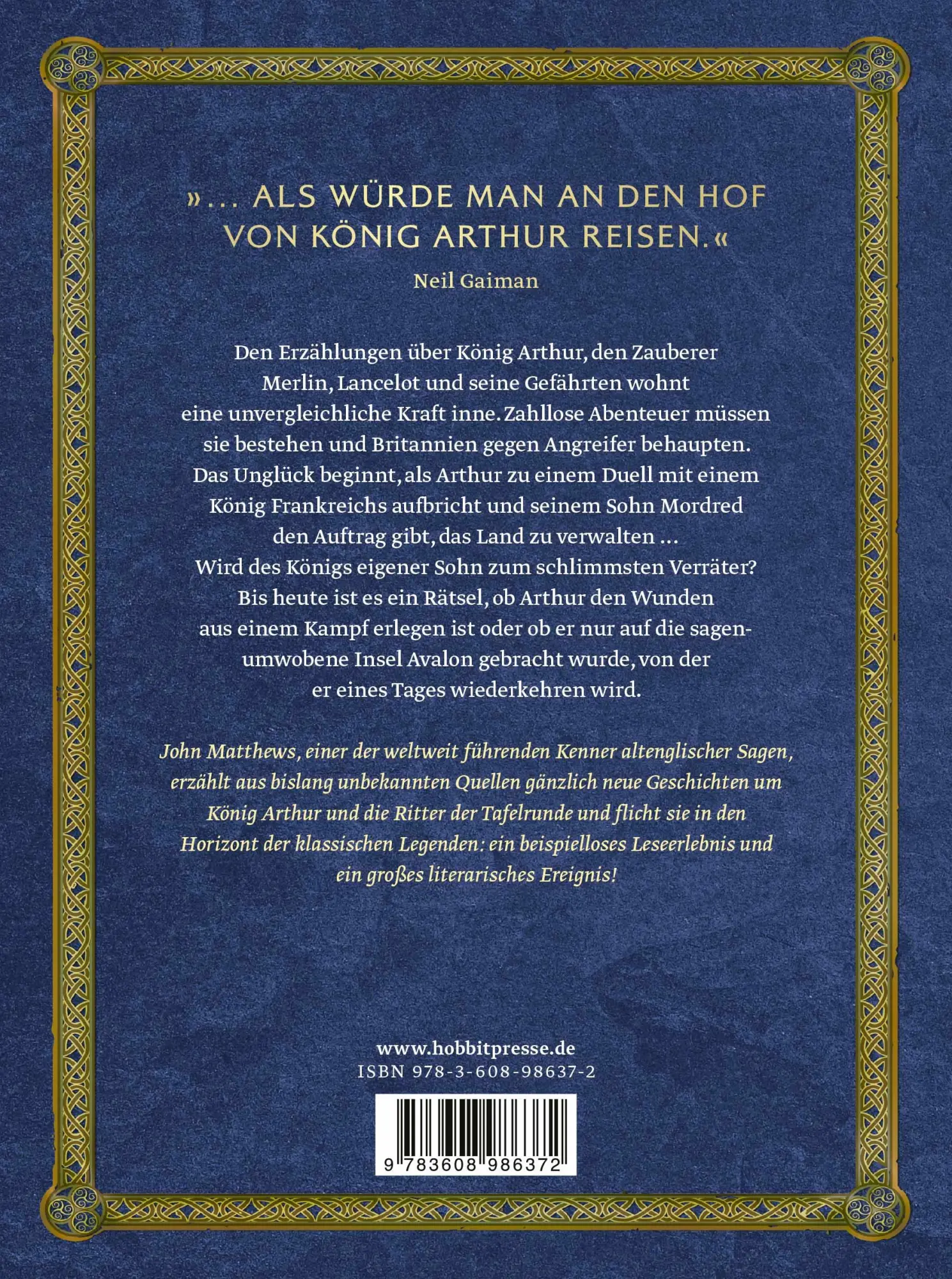 Rückseite: 9783608986372 | Die Legende von König Arthur und den Rittern der Tafelrunde | Matthews