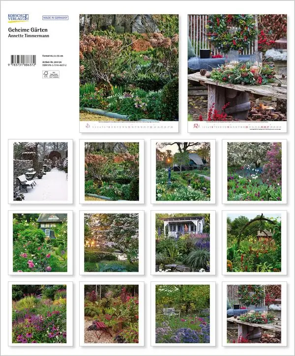 Bild: 9783731886372 | Geheime Gärten 2026 | Verlag Korsch | Kalender | Spiralbindung | 14 S.