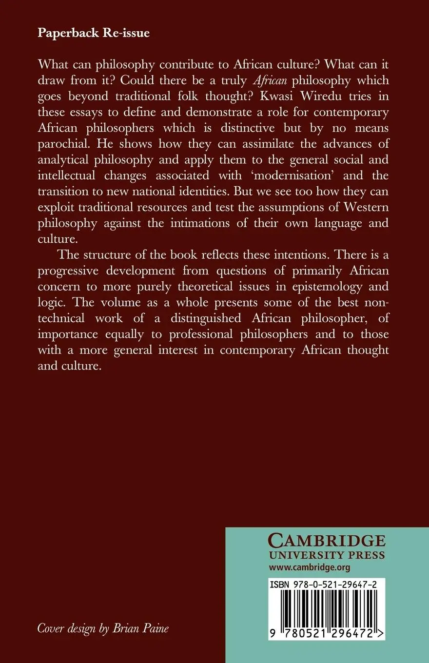 Rückseite: 9780521296472 | Philosophy and an African Culture | Kwasi Wiredu (u. a.) | Taschenbuch