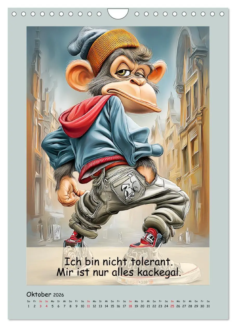Bild: 9783516736472 | Affengeil. Humor aus dem Großstadtdschungel (Wandkalender 2026 DIN...