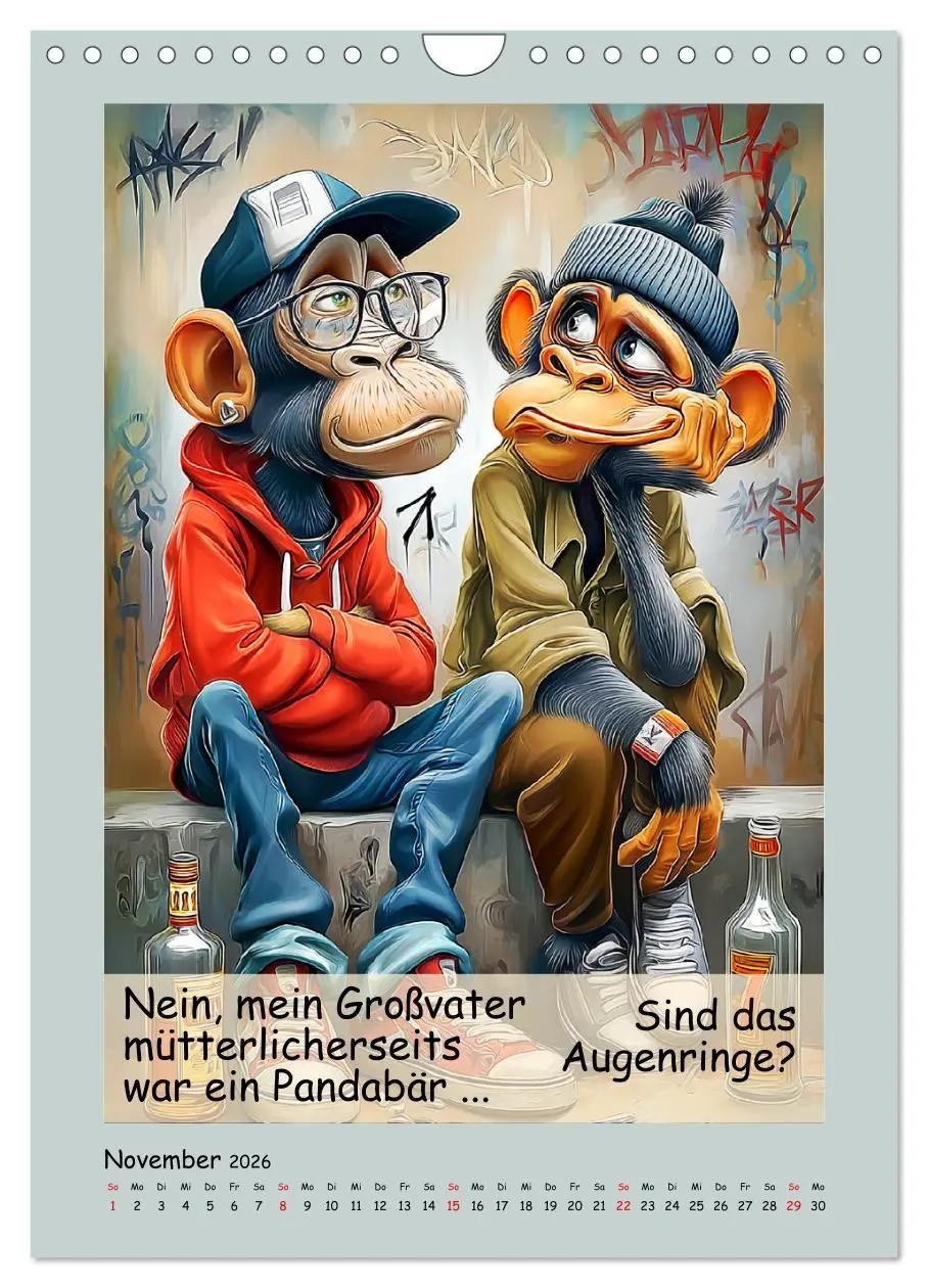 Bild: 9783516736472 | Affengeil. Humor aus dem Großstadtdschungel (Wandkalender 2026 DIN...