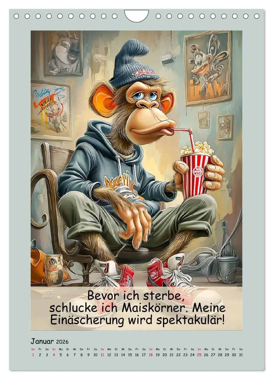 Bild: 9783516736472 | Affengeil. Humor aus dem Großstadtdschungel (Wandkalender 2026 DIN...