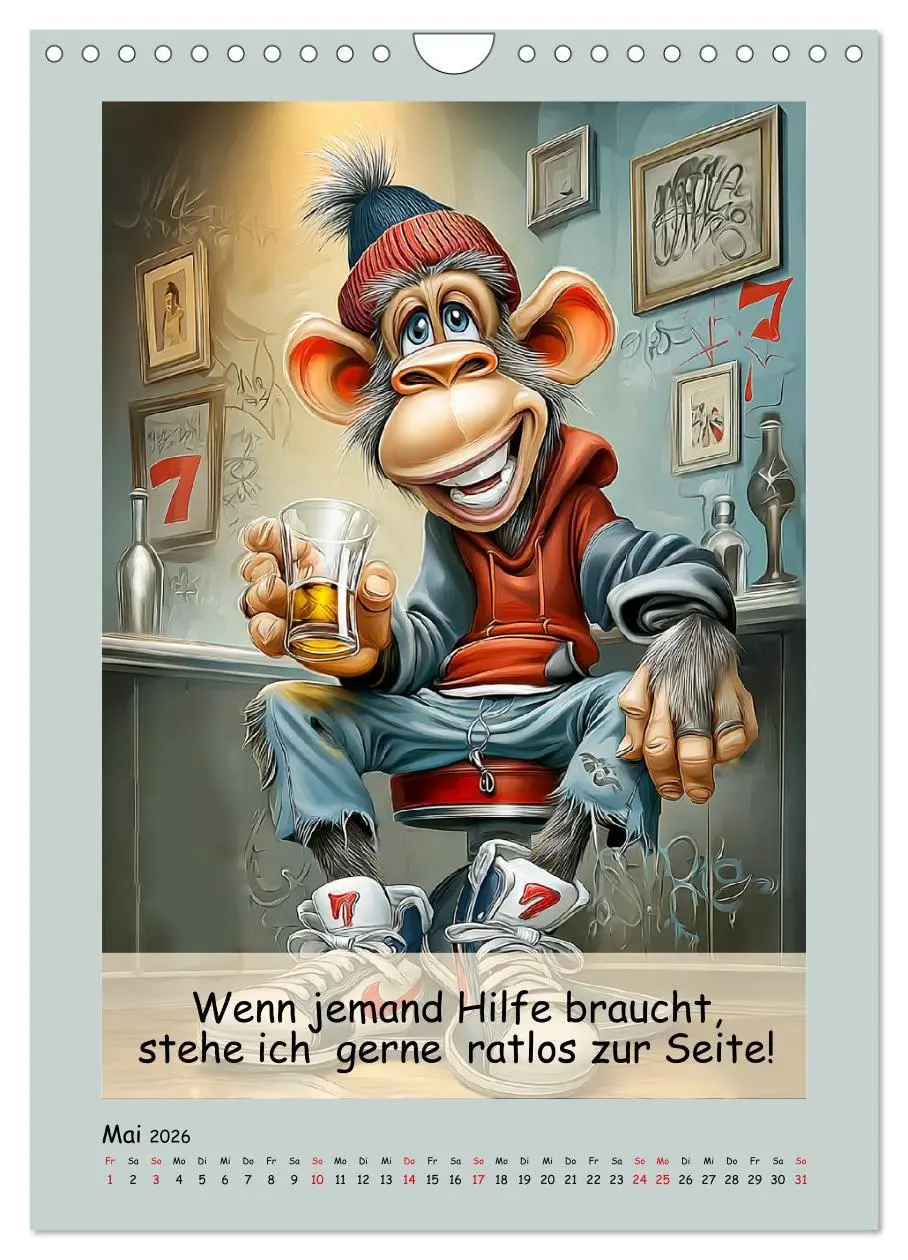 Bild: 9783516736472 | Affengeil. Humor aus dem Großstadtdschungel (Wandkalender 2026 DIN...