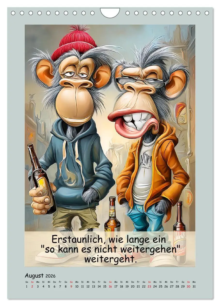 Bild: 9783516736472 | Affengeil. Humor aus dem Großstadtdschungel (Wandkalender 2026 DIN...