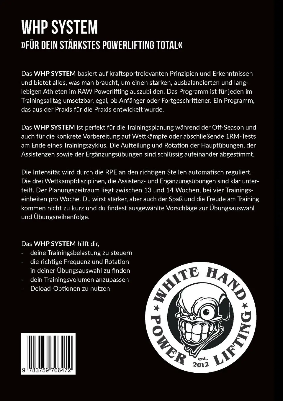 Rückseite: 9783759766472 | WHP System | Powerlifting Training 3.0 | Markus Beuter | Taschenbuch