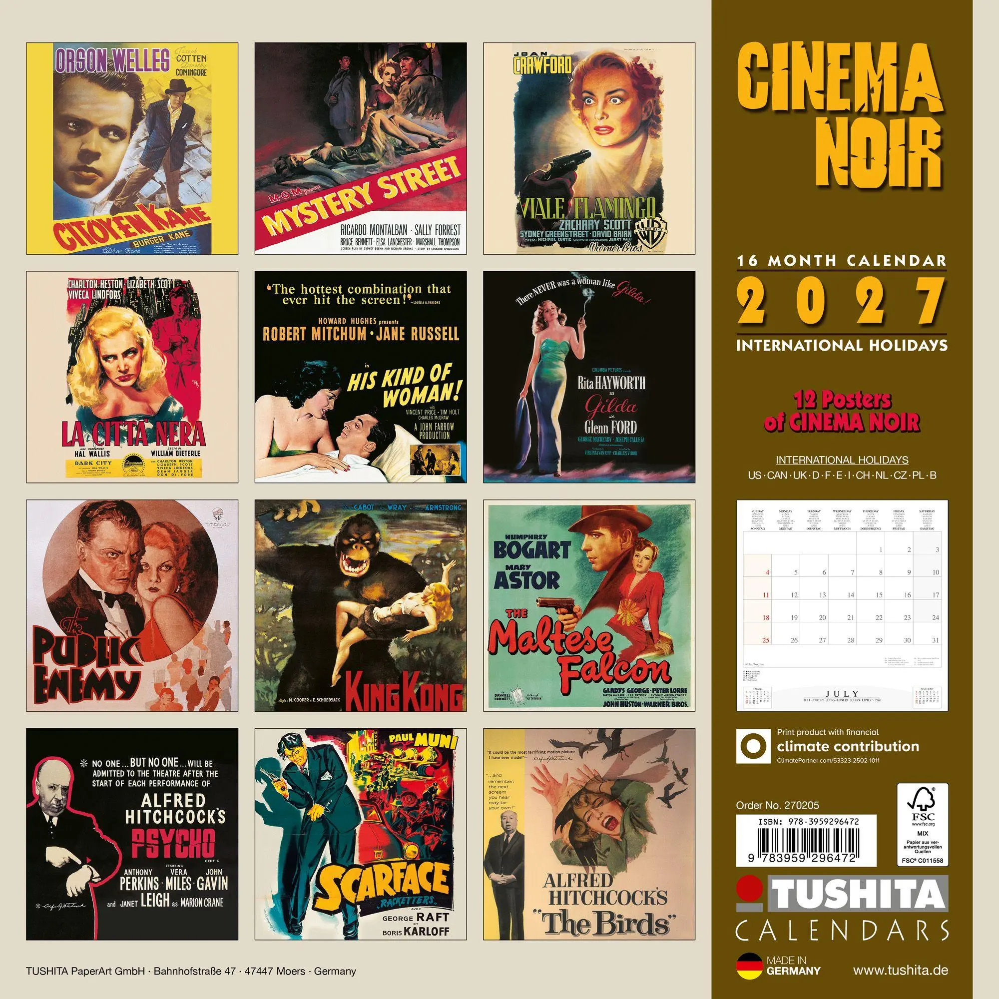 Rückseite: 9783959296472 | Cinema Noir 2027 | Kalender 2027 | Kalender | Media Illustration