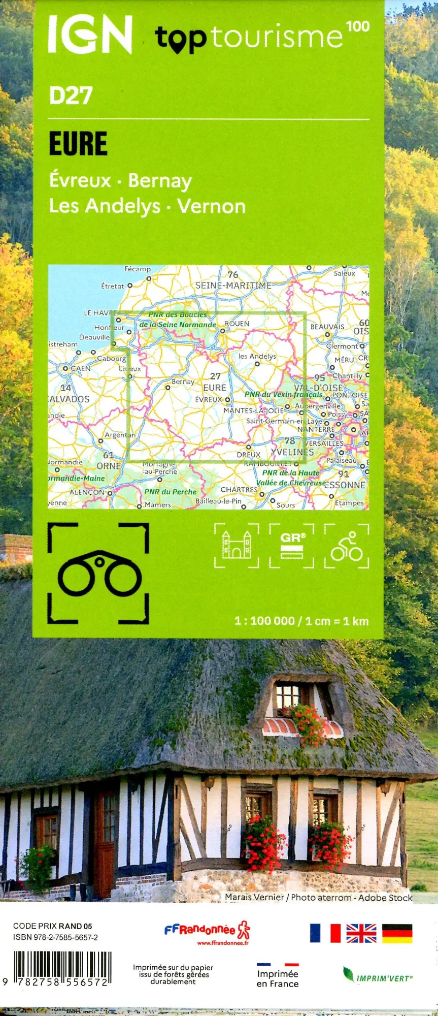 Bild: 9782758556572 | Eure Évreux Bernay | (Land-)Karte | IGN Top 100 départemental | 2025