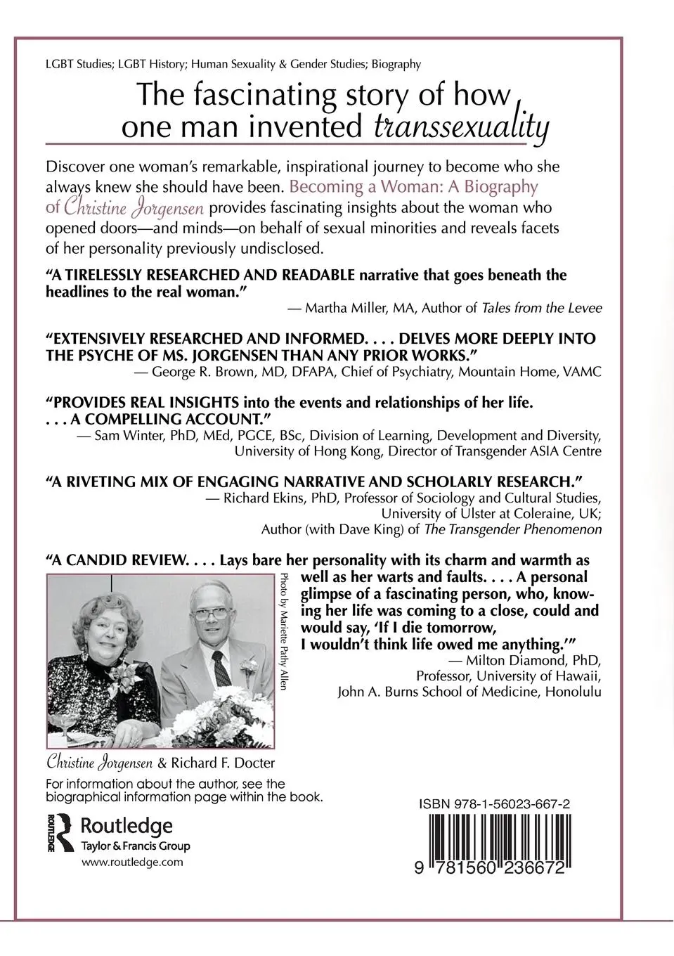 Rückseite: 9781560236672 | Becoming a Woman | A Biography of Christine Jorgensen | F | Buch