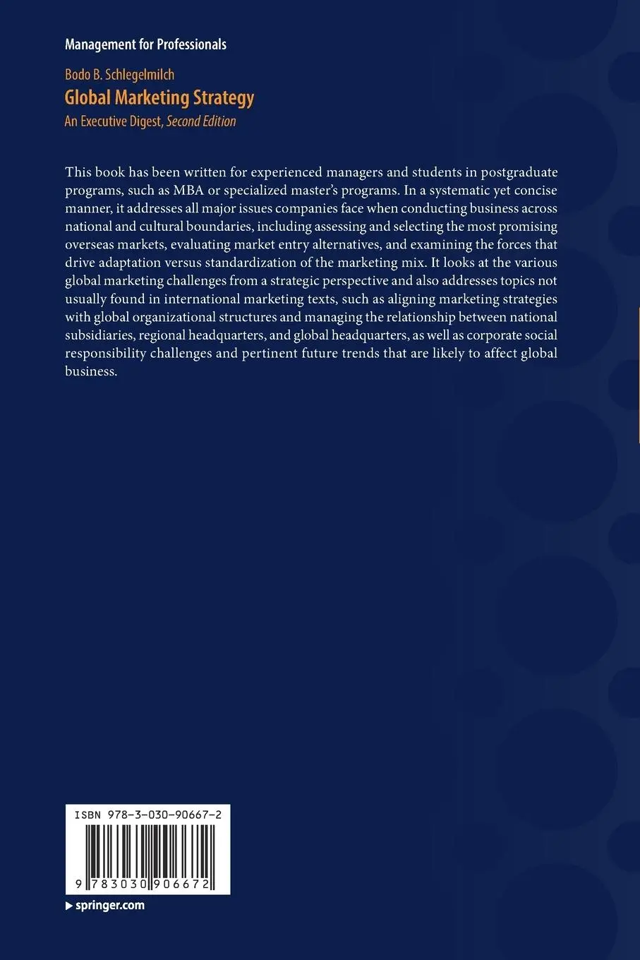 Rückseite: 9783030906672 | Global Marketing Strategy | An Executive Digest | Schlegelmilch | Buch