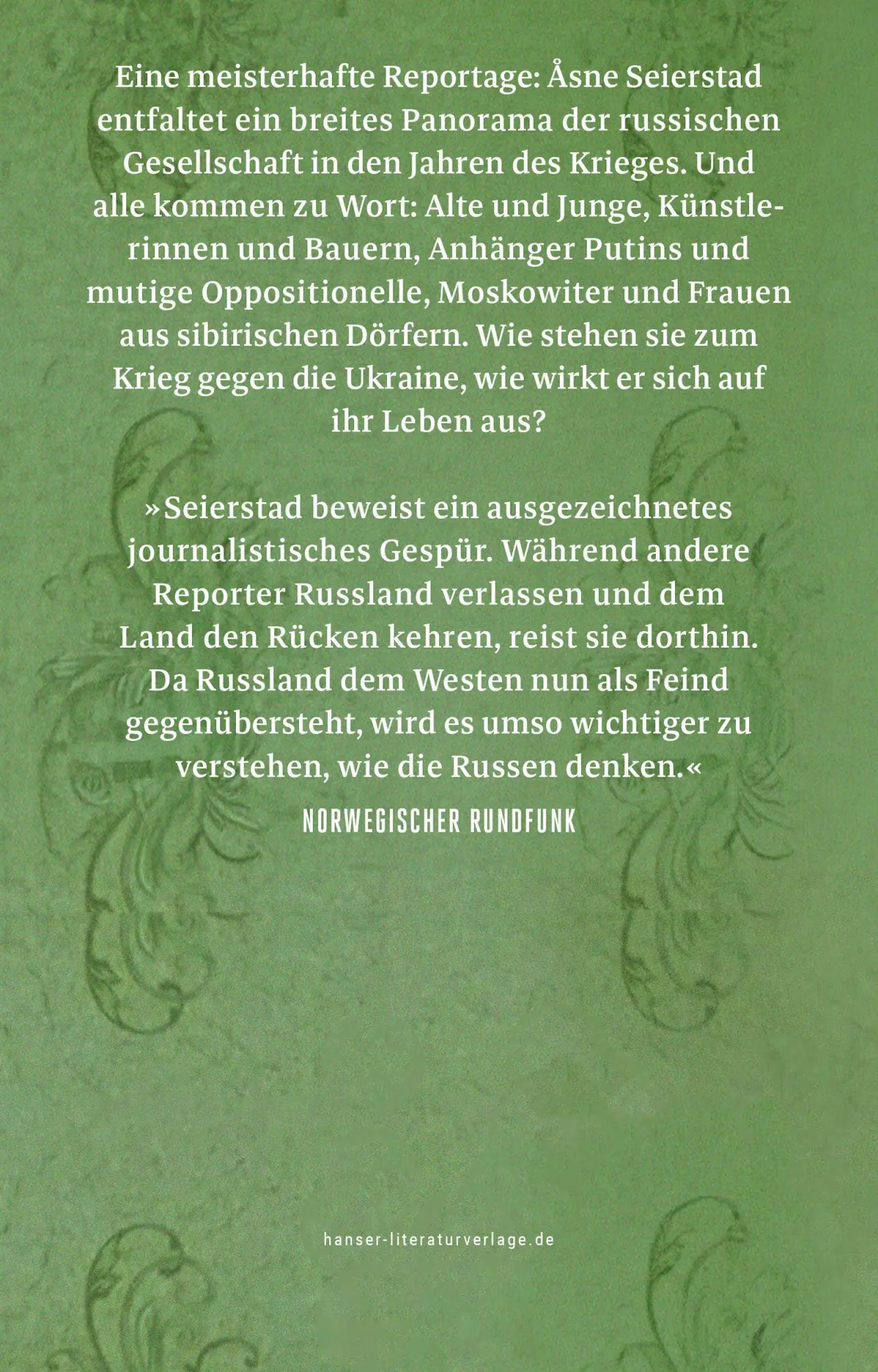 Bild: 9783446286672 | Der Krieg ist anderswo | Russland von innen | Åsne Seierstad | Buch