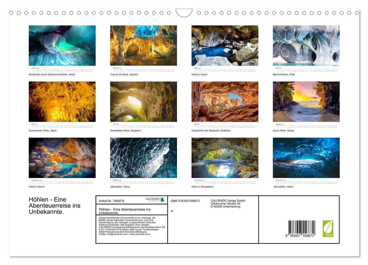Bild: 9783457556672 | Höhlen - Eine Abenteuerreise ins Unbekannte. (Wandkalender 2026 DIN...