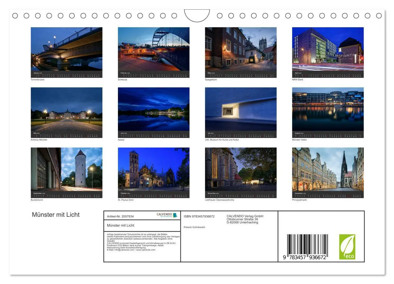 Bild: 9783457936672 | Münster mit Licht (Wandkalender 2026 DIN A4 quer), CALVENDO...