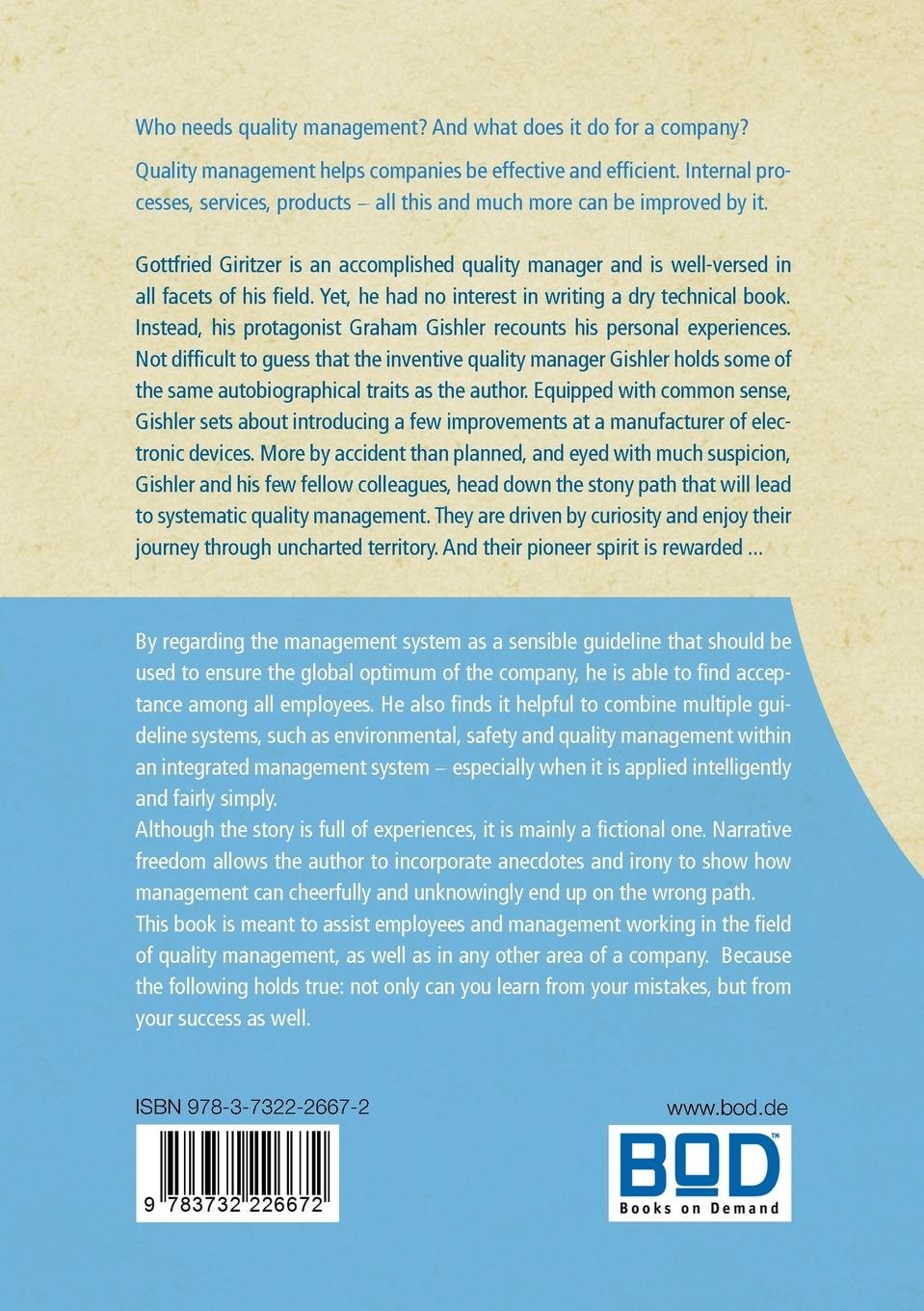 Rückseite: 9783732226672 | Positive Quality Management for a Change | Gottfried Giritzer | Buch
