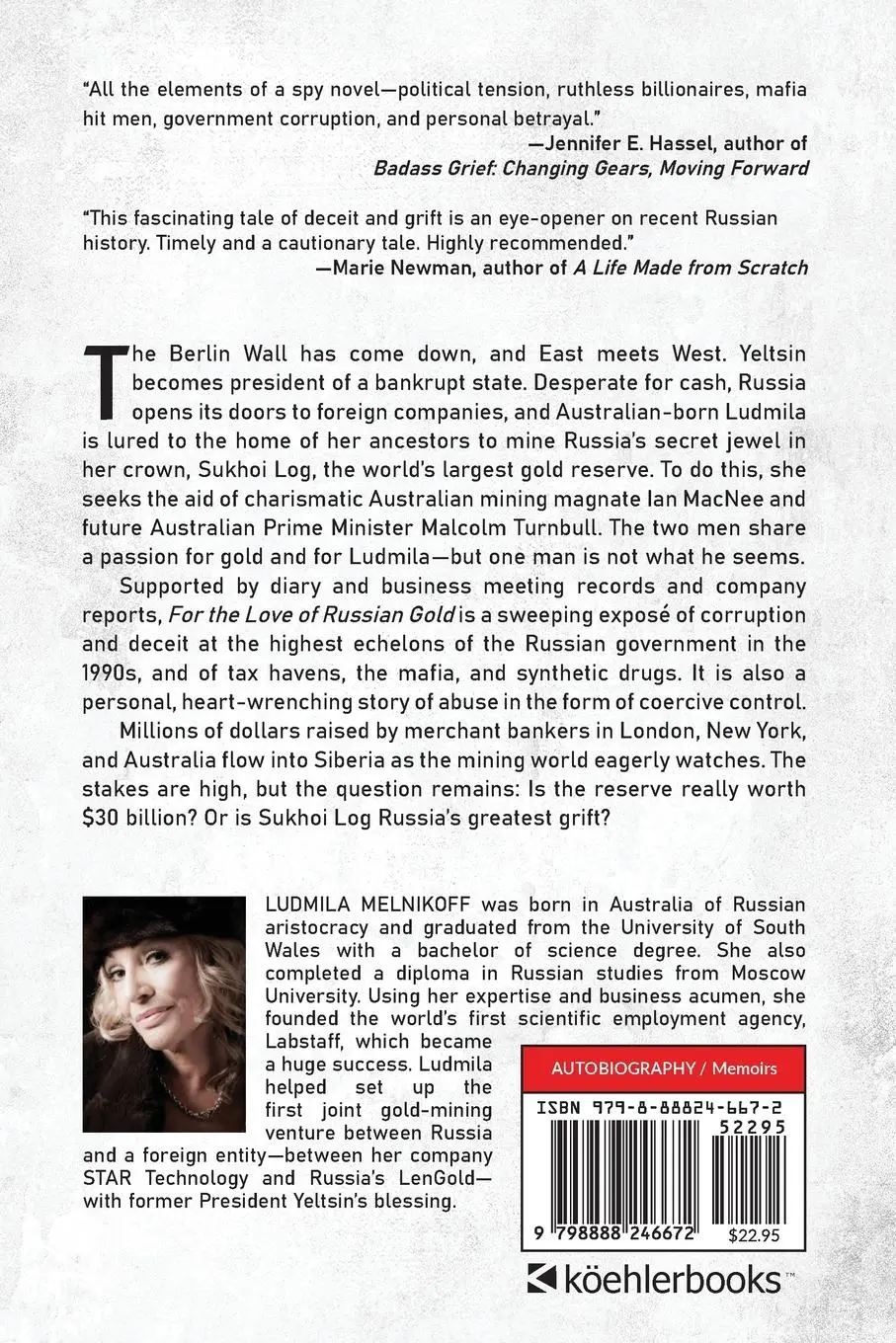 Rückseite: 9798888246672 | For the Love of Russian Gold | Ludmila Melnikoff | Taschenbuch | 2025
